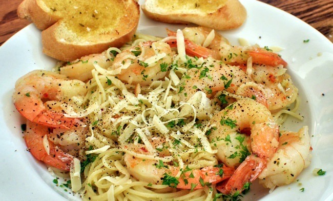 Cervasi-Lenten-meal Plate of pasta with shrimp